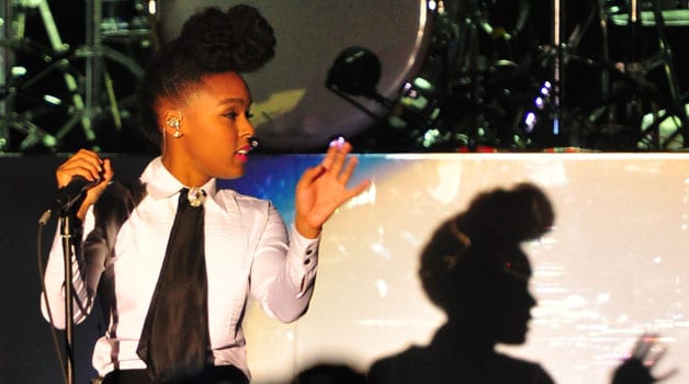 Janelle Monae performed at the Stony Brook Arena along with Bruno Mars and Plan B in one of Stony Brooks largest concerts in years. (Aleef Rahman/The Statesman)