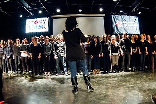 The Stony Brook University Choir were among of the performers that evening. (EFAL SAYED)