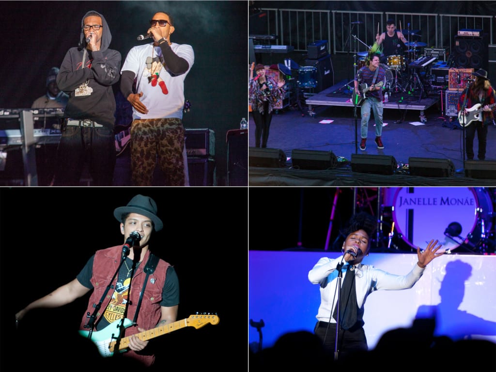 Top: Ludacris and Grouplove perform at Brookfest 2013. Bottom: Bruno Mars and Janelle Monae take the stage in 2011. (STATESMAN STOCK PHOTO)