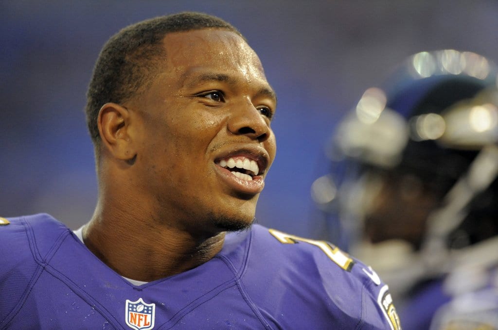 Athletes and celebrities seem to be exempt from the law. Ray Rice. above. for example, was only initially suspended for two games before video of him assaulting his now-wife, Janay Rice, surfaced though the NFL knew of the incident. (PHOTO CREDIT: MCT CAMPUS) 