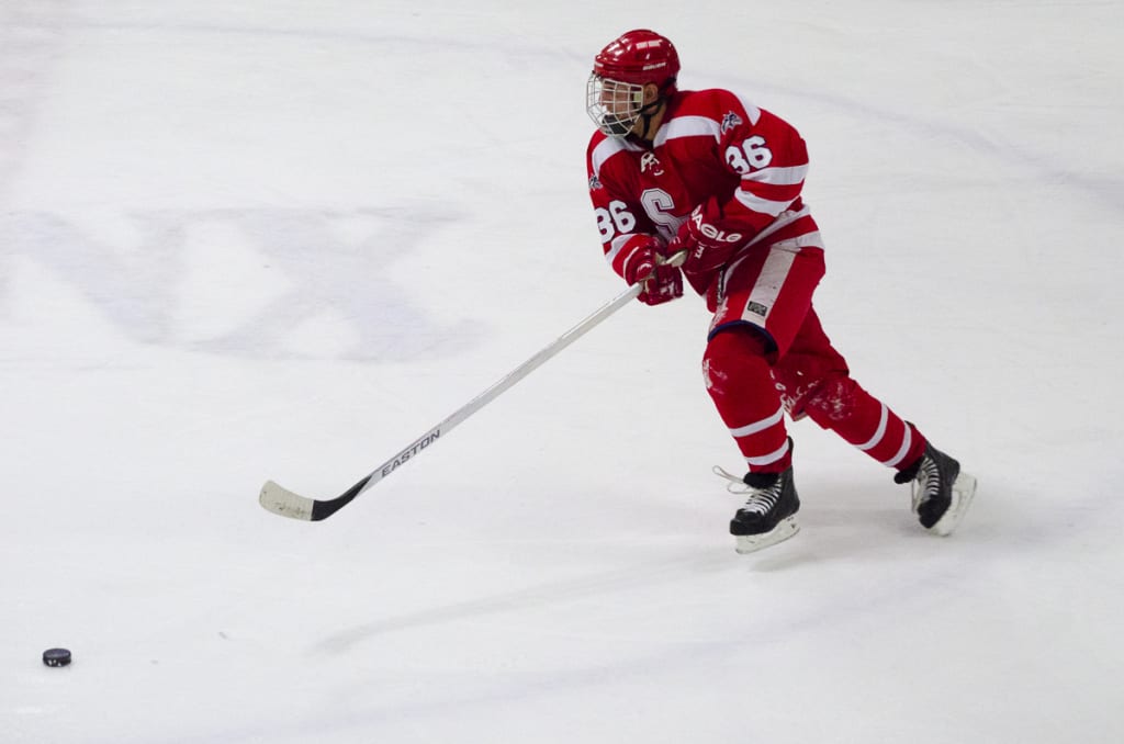 The Stony Brook hockey team was able to defeat Syracuse University in both games this past weekend.  (HANAA TAMEEZ / THE STATESMAN)