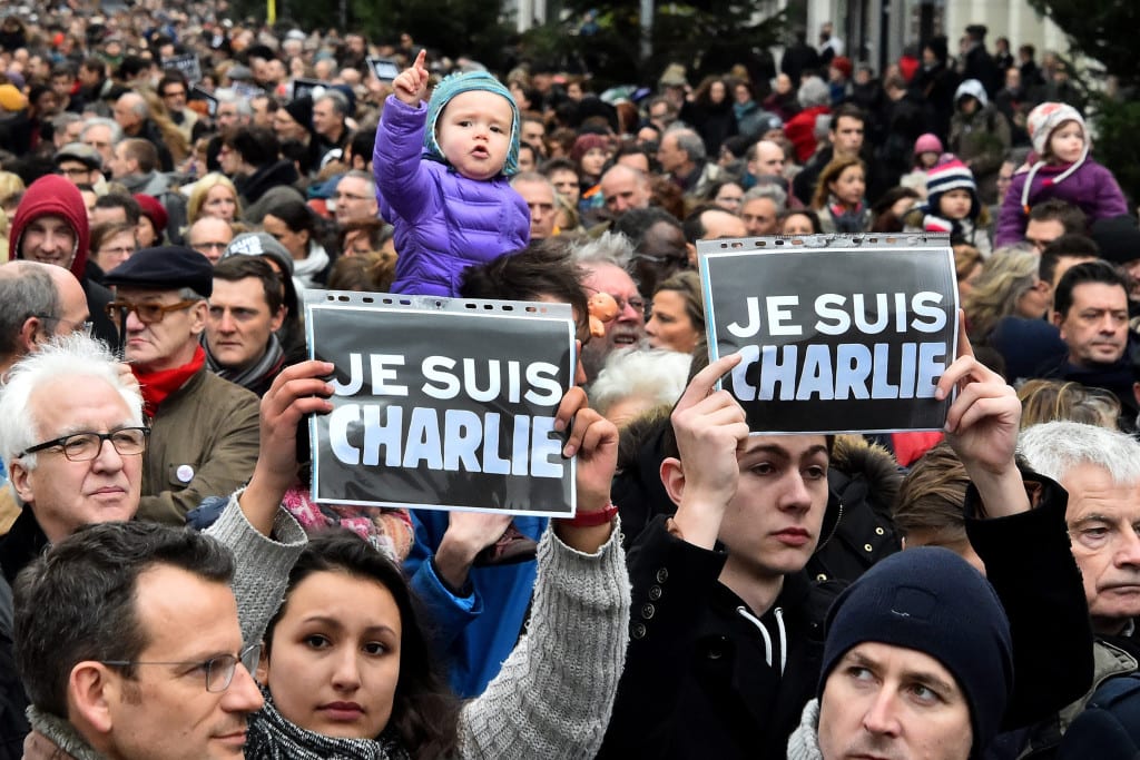 Thousands of people gather during a demonstration march in Lille, France, on Saturday, Jan. 10, 2015, in support of the victims of the twin attacks in Paris. (PHOTO CREDIT: TNS / MCT CAMPUS)