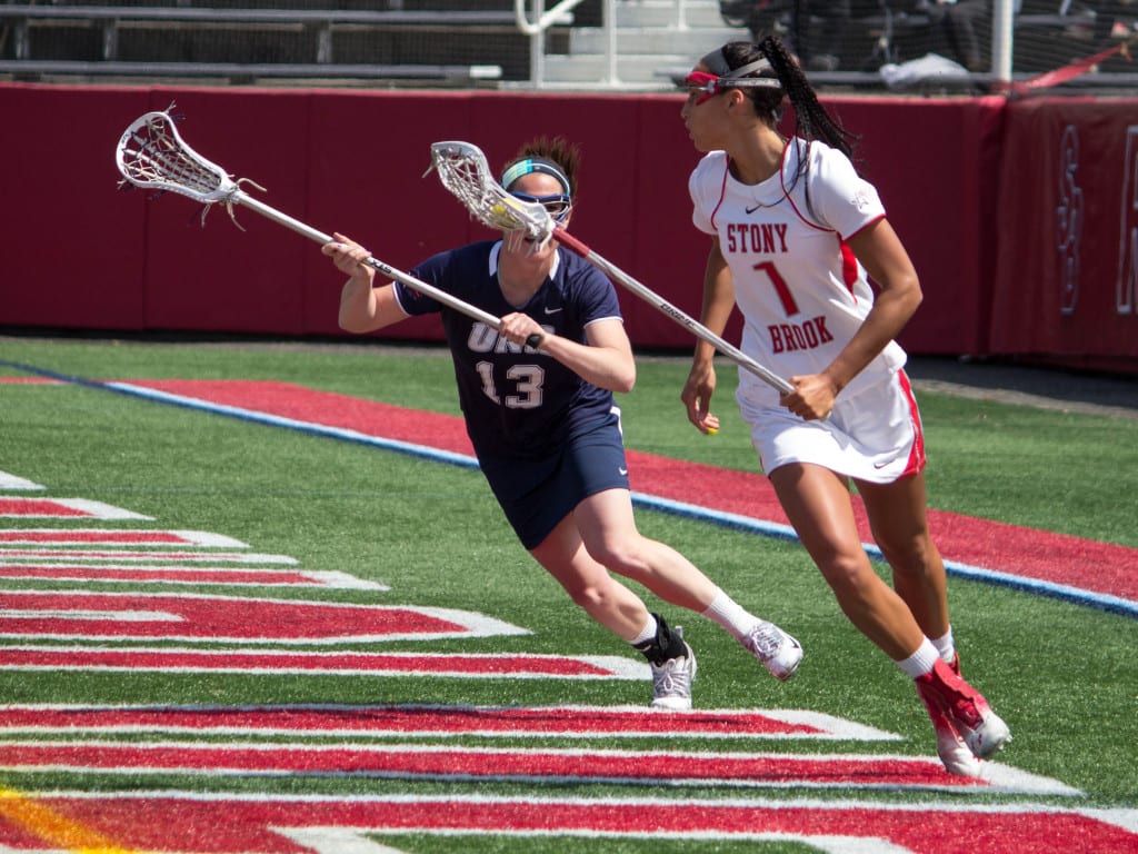 Michelle Rubino (above) and Courtney Murphy were essential to scoring the first few points for Stony Brook against the Wildcats, retaliating after goals from their opposition. MANJU SHIVACHARAN / THE STATESMAN