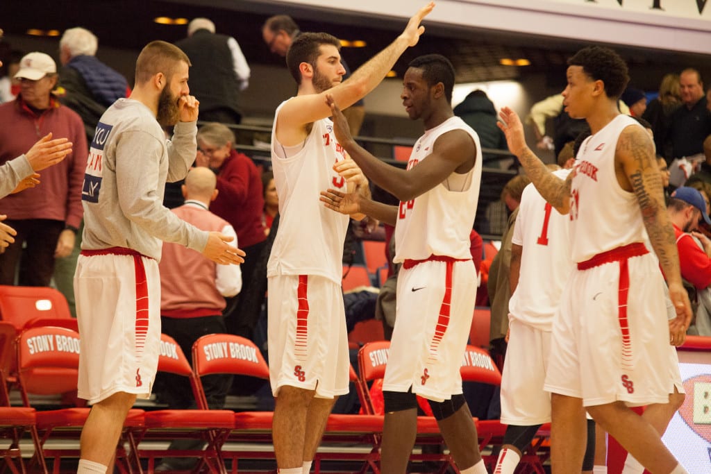 The Stony Brook mens basketball team finished the regular season with a 21-10 overall record. The Seawolves will now look to take home their first America East Championship. HEATHER KHALIFA / THE STATESMAN