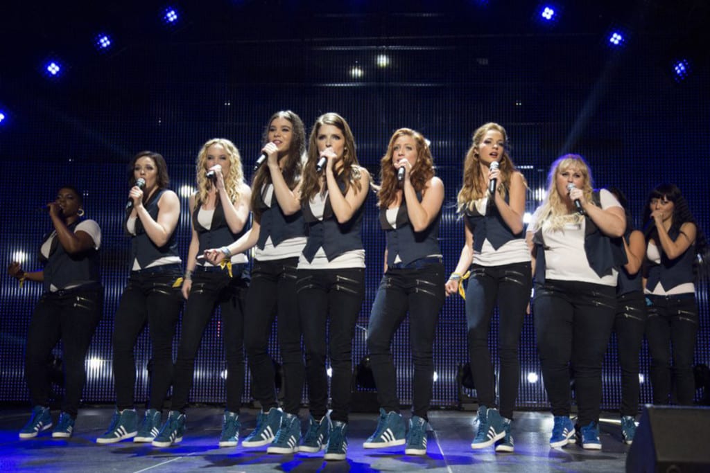 Pitch Perfect 2 reunites the Barden Bellas (Anna Kendrick, Rebel Wilson, Brittany Snow) and includes new faces to the film. PHOTO CREDIT: UNIVERSAL PICTURES/TRIBUNE NEWS SERVICE