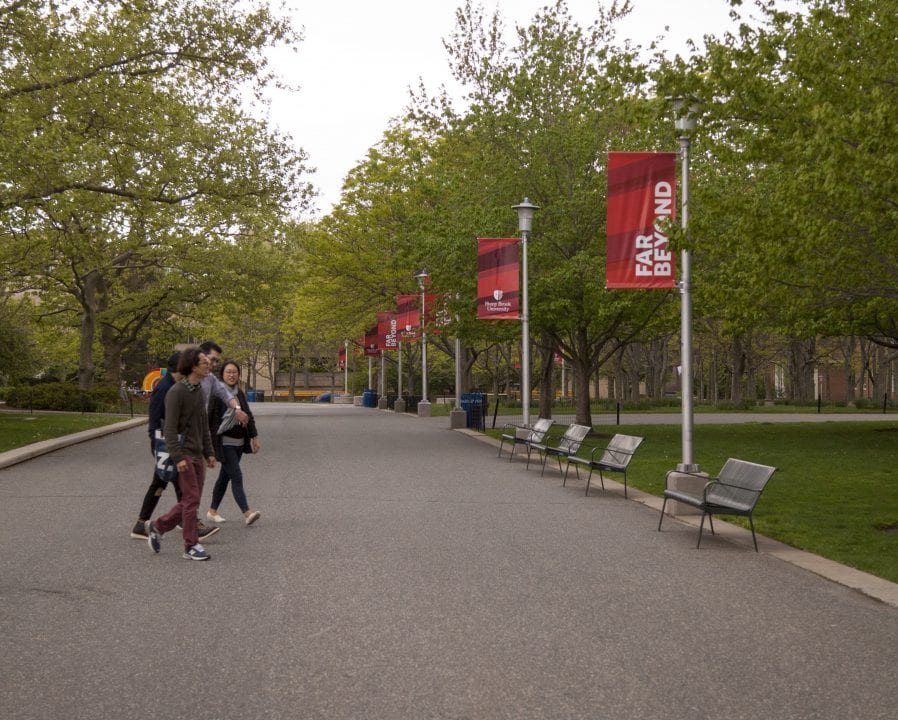 The Academic Mall on Stony Brook Universitys main campus. This year, the U.S. News & World Report ranked Stony Brook as the 80th-best college in the country. ARACELY JIMENEZ/STATESMAN FILE