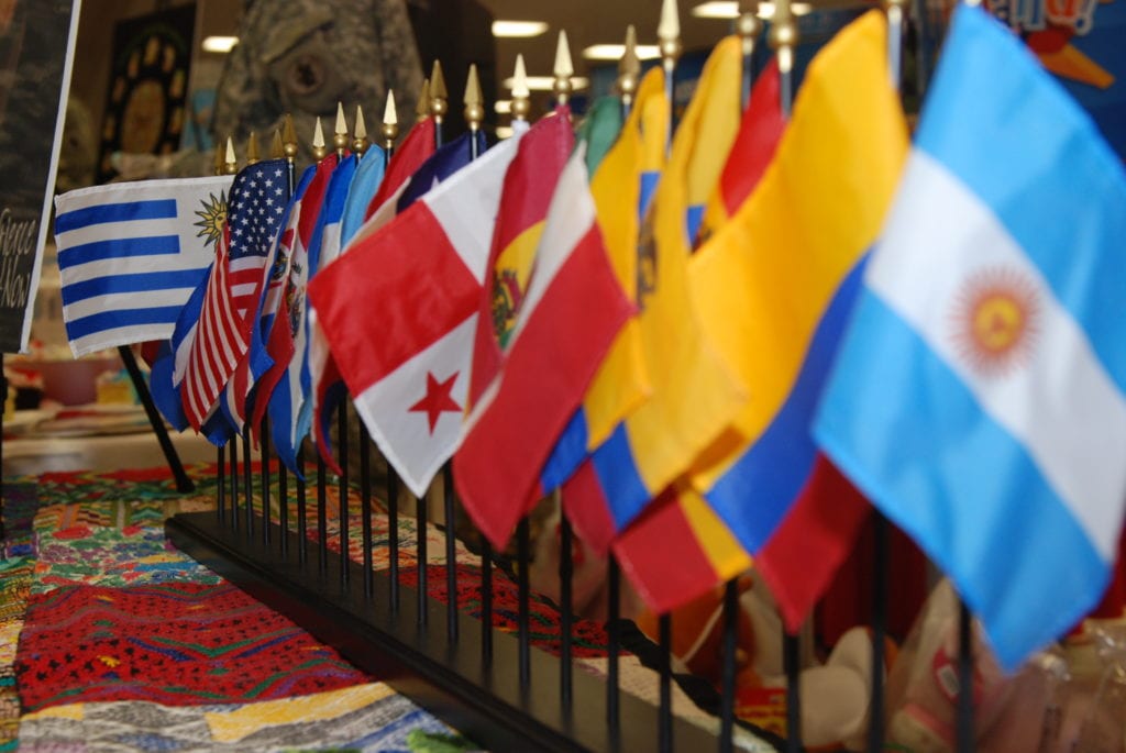 Flags displayed during HispU.S. Army South proudly joins the rest of the nation in honoring Hispanic Heritage Month, which celebrates the rich cultural heritage of our largest linguistic and ethnic minority in a month-long tribute to Hispanic contributions. PUBLIC DOMAIN