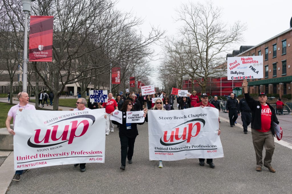 The United University Professors (UUP) March on March 1, 2018. GARY GHAYRAT/STATESMAN FILE