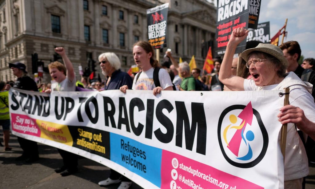 A Stand Up To Racism rally in London on July 14, 2018.  ALISDARE HICKSON/THE STATESMAN
