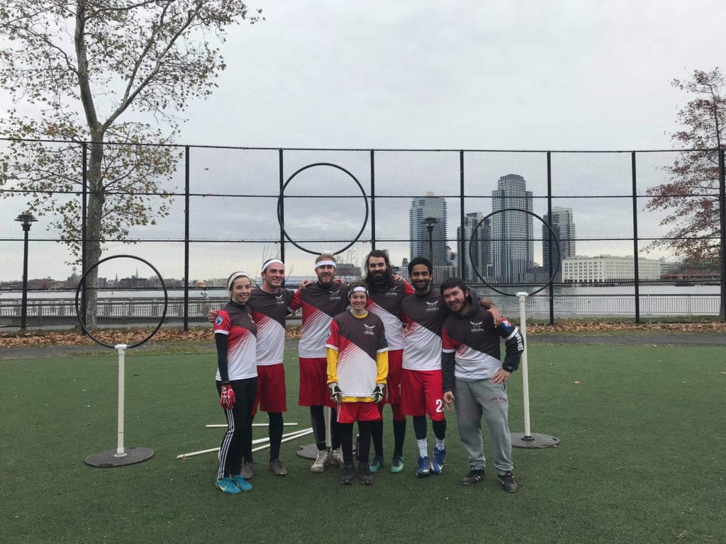 Members of Stony Brooks Quidditch team after a game. COURTESY OF STONY BROOK QUIDDITCH