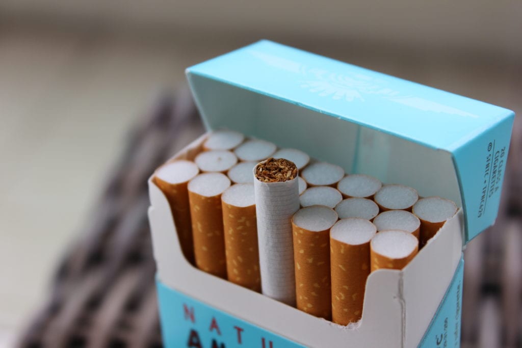 A pack of cigarettes.  LINDSAY FOX/FLICKR VIA CC BY 2.0