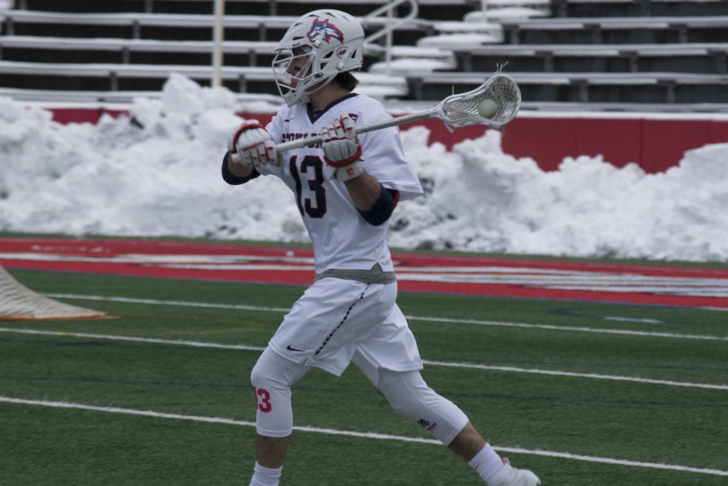 Pickel Jr. in a game against Marist on Saturday, March 2, 2019. He led the team with two goals alongside Harrell in a game agai SARA RUBERG/THE STATESMAN
