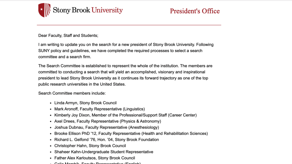 Presidential search announces committee members