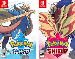The covers of the Pokemon Sword and Shield video games. PUBLIC DOMAIN