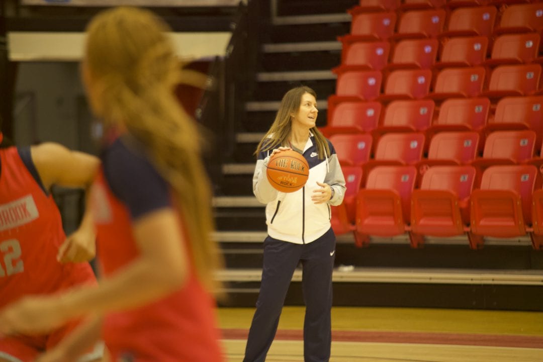 Coach during a Stony Brook Womens basketball practice. SARA RUBERG/THE STATESMAN