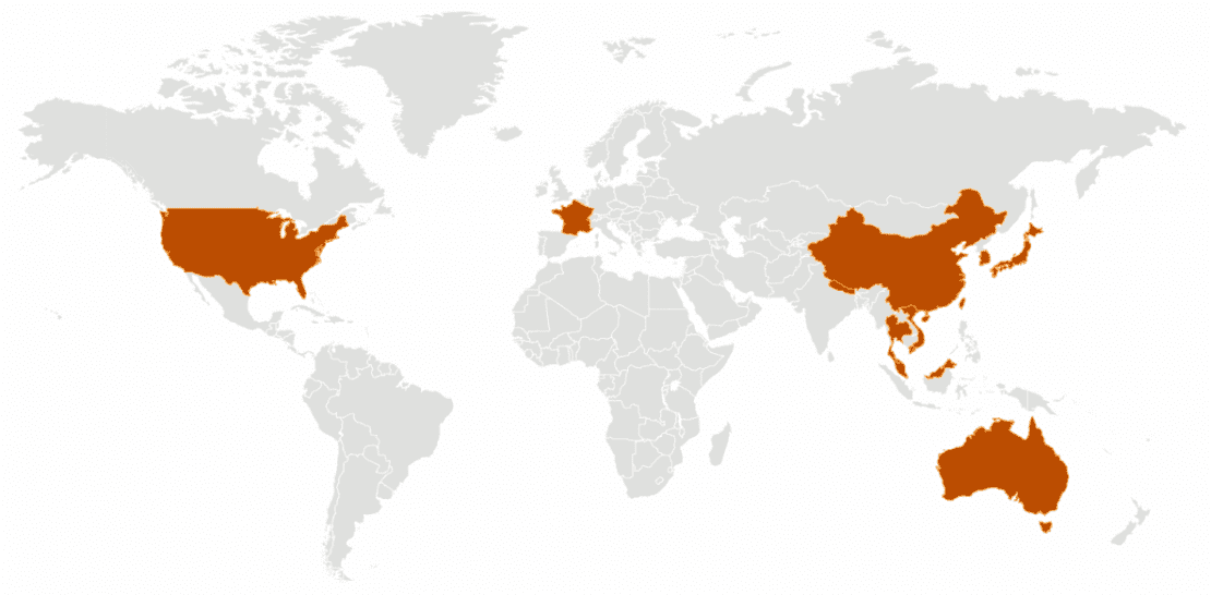 Map of the outbreak of the coronavirus. PUBLIC DOMAIN