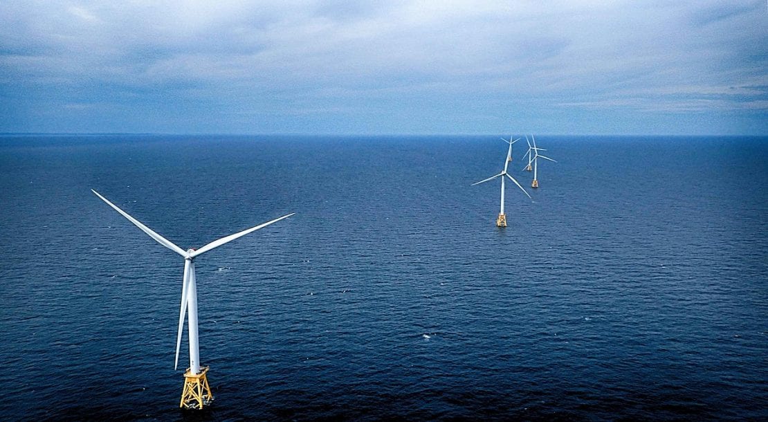 A wind farm off the coast of Block Island, RI.  IONNA22/WIKIMEDIA COMMONS VIA CC BY SA 4.0