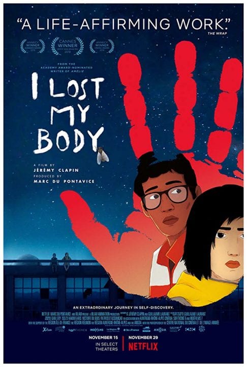Official poster for I Lost My Body. PUBLIC DOMAIN