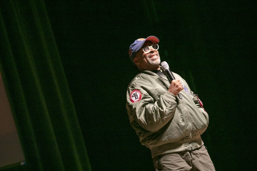 Spike Lee speaks at the Black History Opening Ceremony on in the Staller Center on February 5. PHOTO CREDIT: JOHN GRIFFIN/STONY BROOK UNIVERSITY