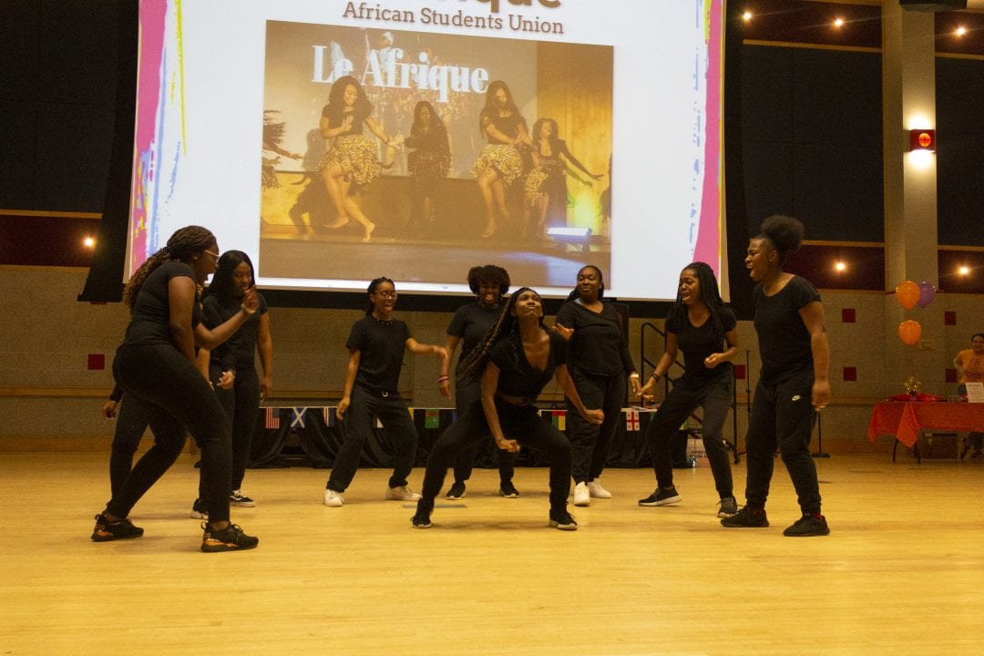 L’Afrique Dance Team performs at the 19th Annual Multicultural Show and Food Tasting event on Nov. 14, 2019. AMAYA MCDONALD