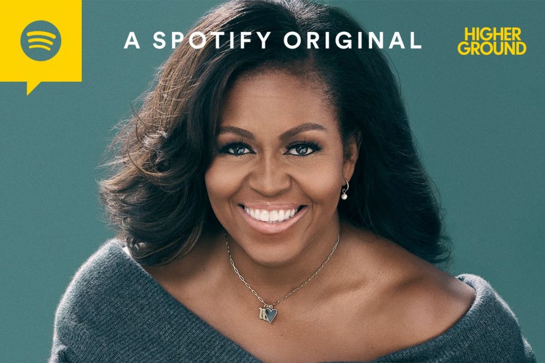 Michelle Obamas official cover for her podcast Higher Ground. PUBLIC DOMAIN