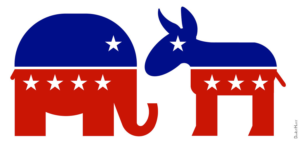 Republican Elephant and the Democrat Donkey icons. Stony Brook University’s Chemistry Department Nancy Goroff. Goroff alongside incumbent Lee Zeldin is on the ballot for the upcoming election.DONKEYHOTEY/FLICKR VIA CC BY-SA 2.0 