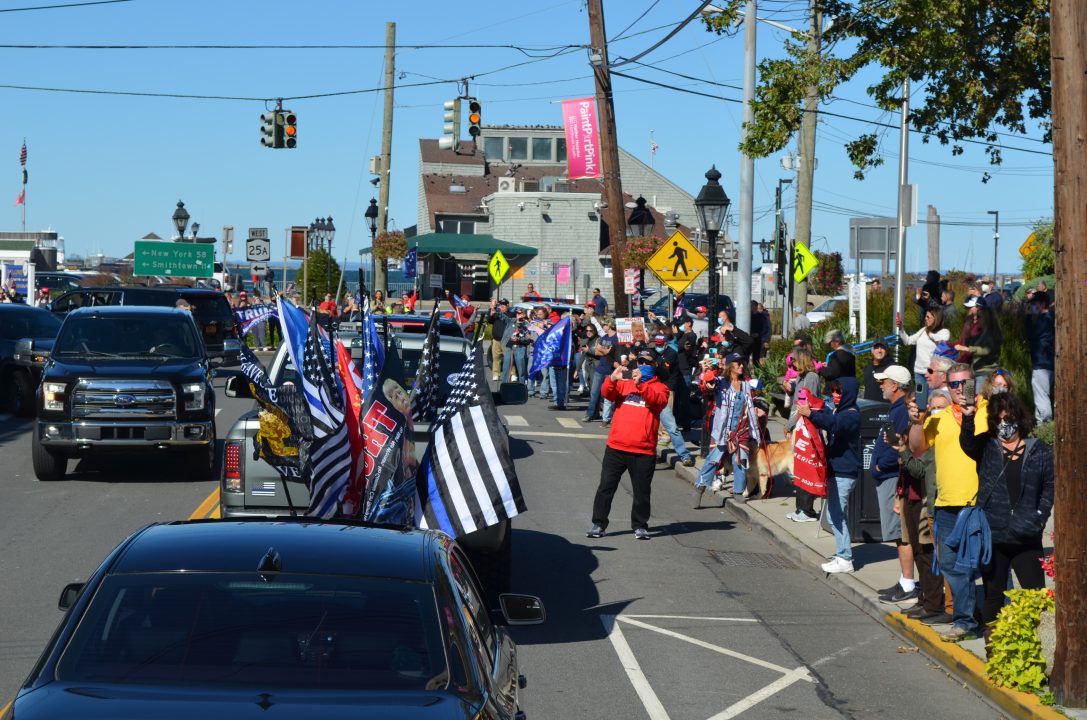Trump car rally fills Port Jefferson Village