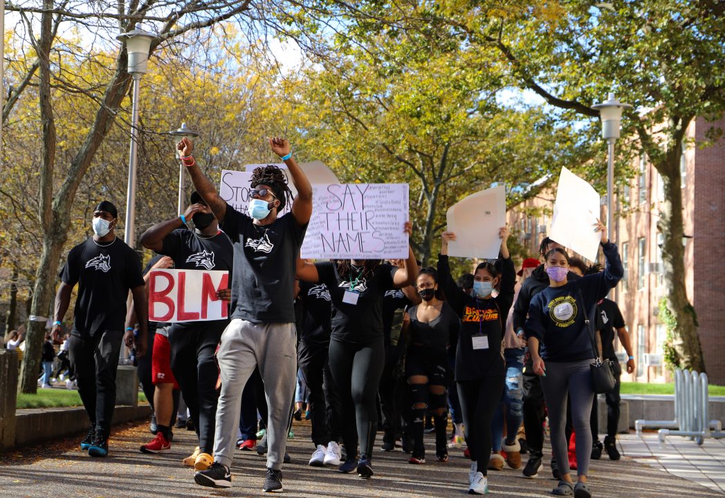 Students and athletes unite for Black Lives Matter protest on campus