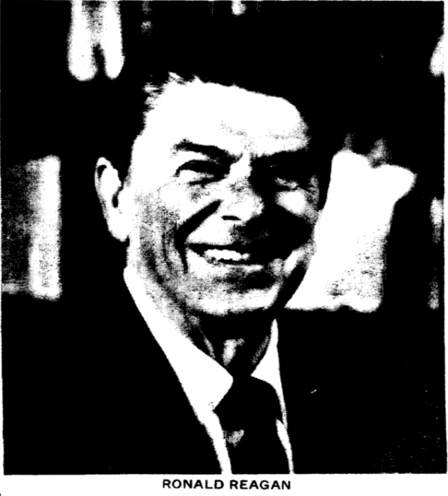 A picture of Ronald Reagon. From The Statesman Archives