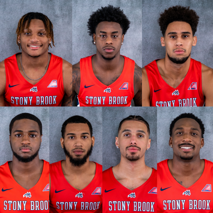 The mens basketball team has seven new players. New players include (from left to right, top to bottom) PHOTOS COURTESY STONY BROOK ATHLETICS