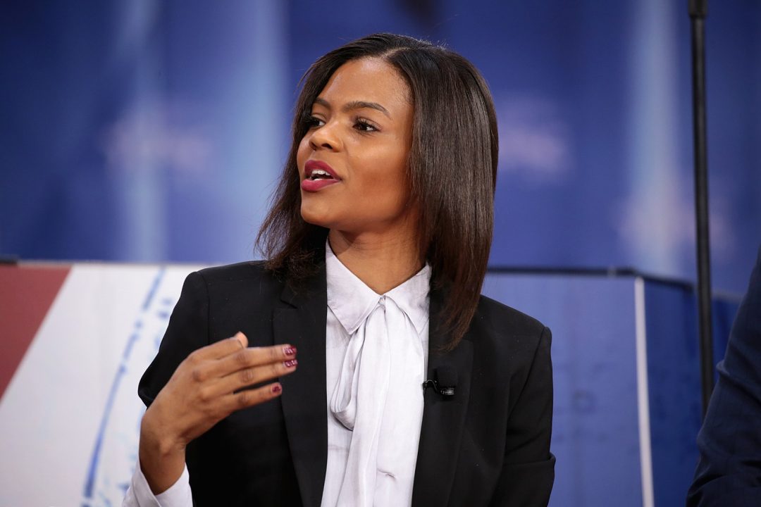 Candace Owens speaking at the 2018 Conservative Political Action Conference (CPAC) in National Harbor, Maryland. GAGE SKIDMORE/FLICKR VIA CC BY-SA 2.0