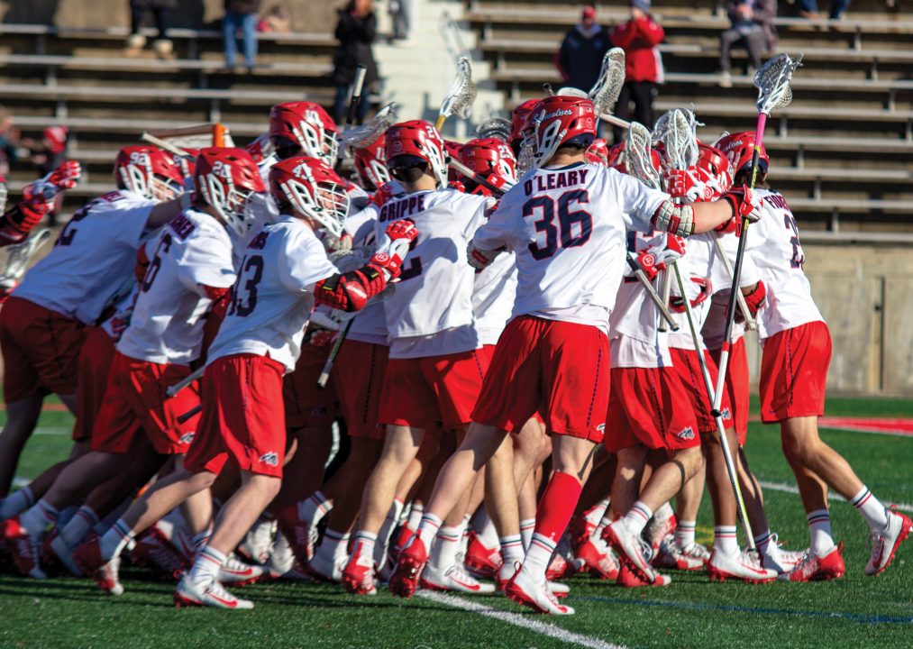 The mens lacrosse team on Feb. 22, 2020 after their game against Brown. EMMA HARRIS/STATESMAN FILE