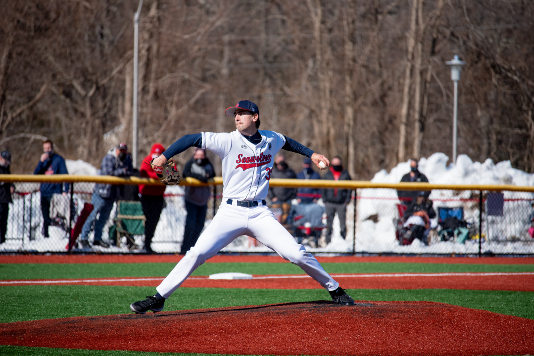 Senior pitcher Jared Milch in a game against Sacred Heart on Feb. 26. SARA RUBERG/THE STATESMAN