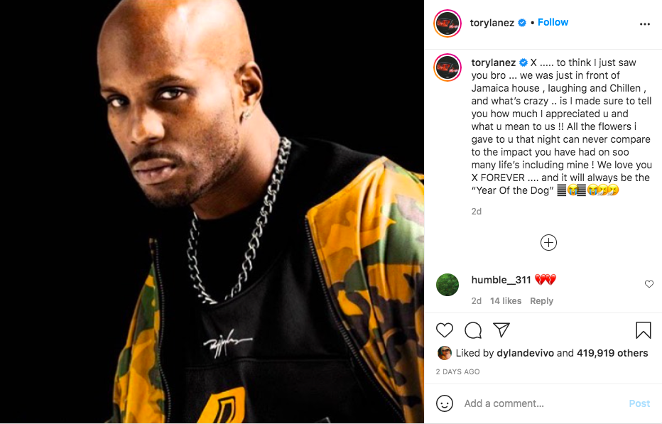 A screenshot from a post on Tory Lanez Instagram. SCREENSHOT FROM THE INSTAGRAM OF TORY LANEZ