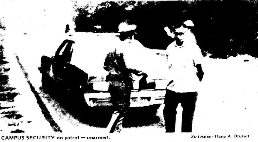 Screenshot from an issue of The Statesman published on Sept. 19, 1979. At that point in time, Stony Brook University had no plans to arm campus security. STATESMAN FILE