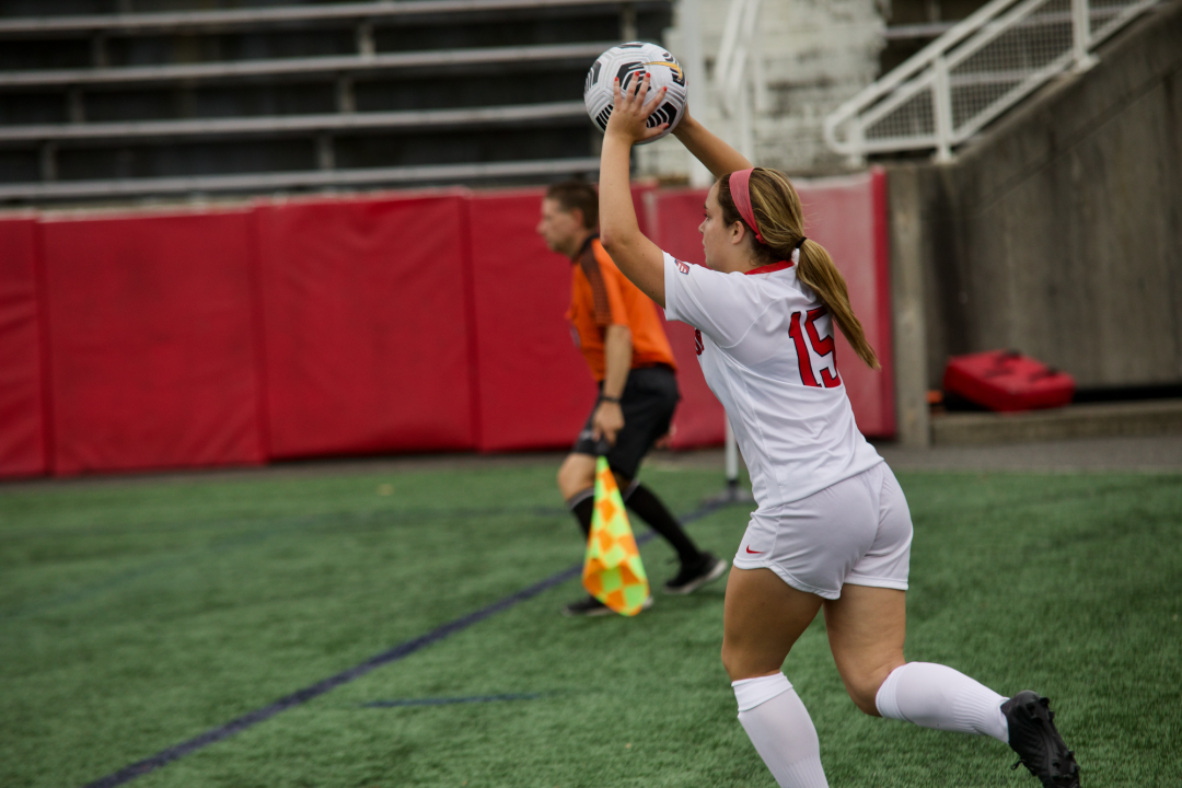 Sophomore defender Emma Beattie in a game against Columbia on August 29, 2021. The Stony Brook womens soccer team lost its third straight to Fairleigh Dickinson on Sept. 9, 2021. KAT PROCACCI/THE STATESMAN