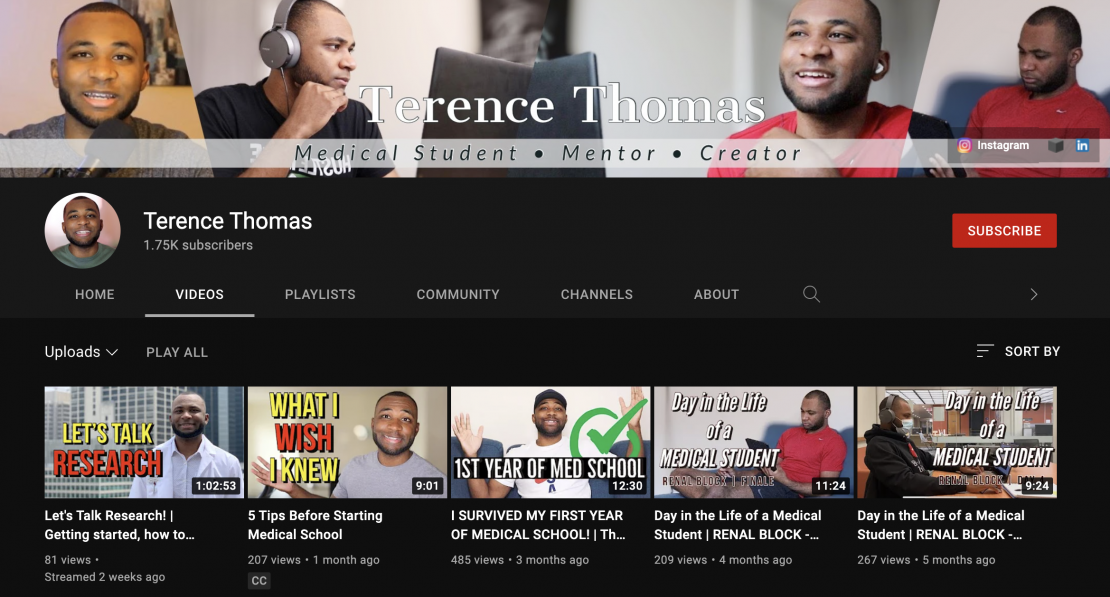 Screenshot of Terrence Thomas Youtube page.PUBLIC DOMAIN