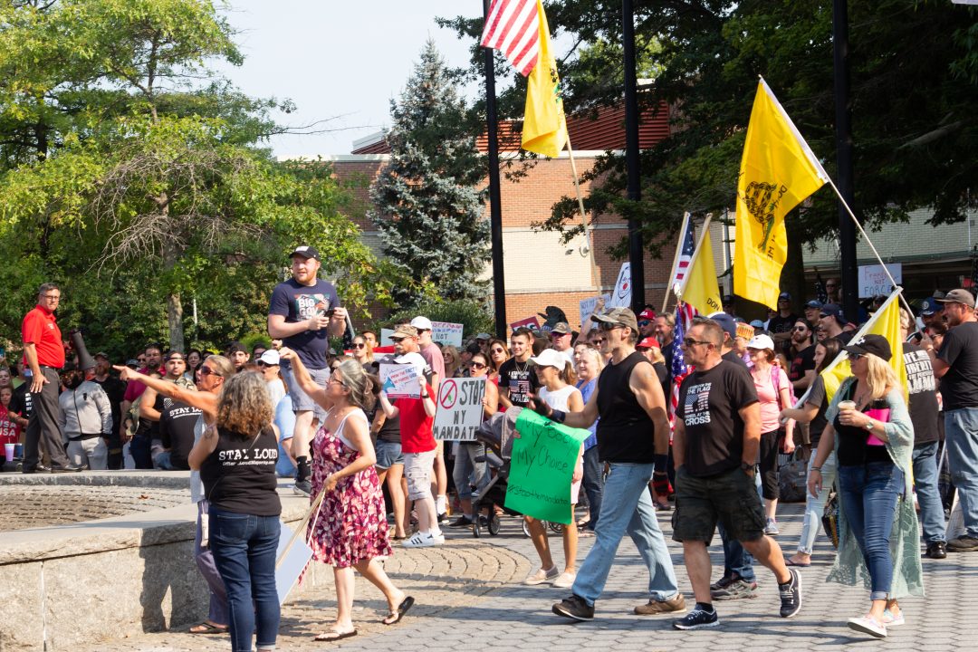 Turning Point protest at Stony Brook Univeristy on Sept. 12,2021.  TIM GIORLANDO/ THE STATESMAN 