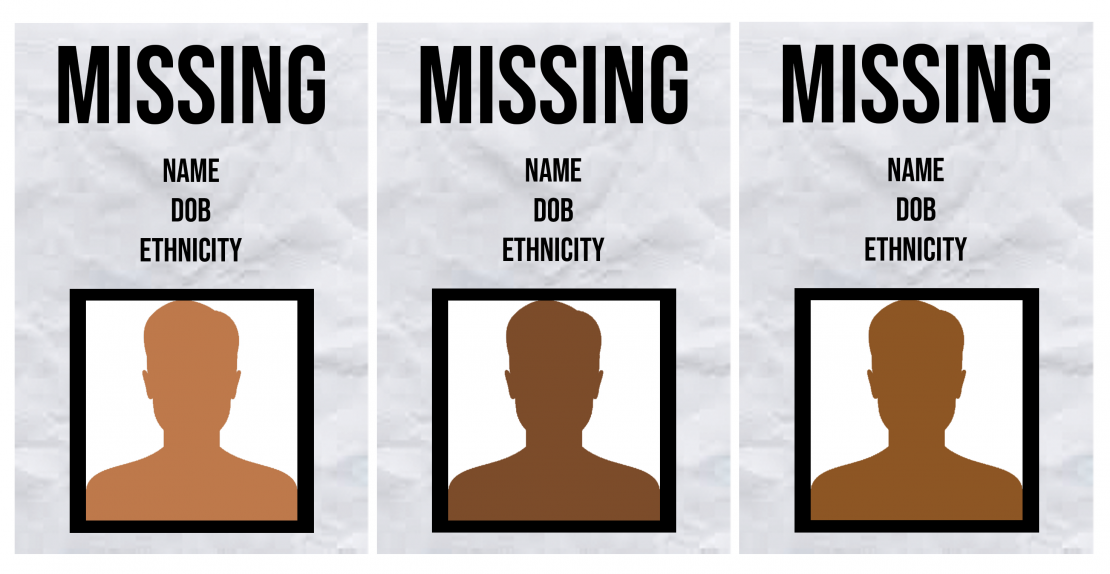 Blank missing persons fliers. After Gabby Petitos disappearance, the media has been criticized for not giving attention to missing colored people. GRAPHIC BY KAT PROCACCI