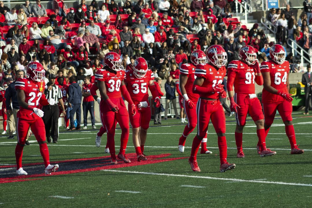 The Seawolves running onto the field during their Homecoming game against the Richmond Spiders on Oct. 23. They will be playing their last home game of the season against Albany on Nov. 20. CAMRON WONG