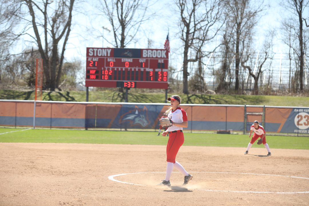 Pitcher Dawn Bodrug on the mound during the game against Hofstra on April 6th 2021. Bodrug struck out 13 batters and only allowed 2 hits in five innings during the game against Fairfield on March 26th 2022. STEPHANIE MACH