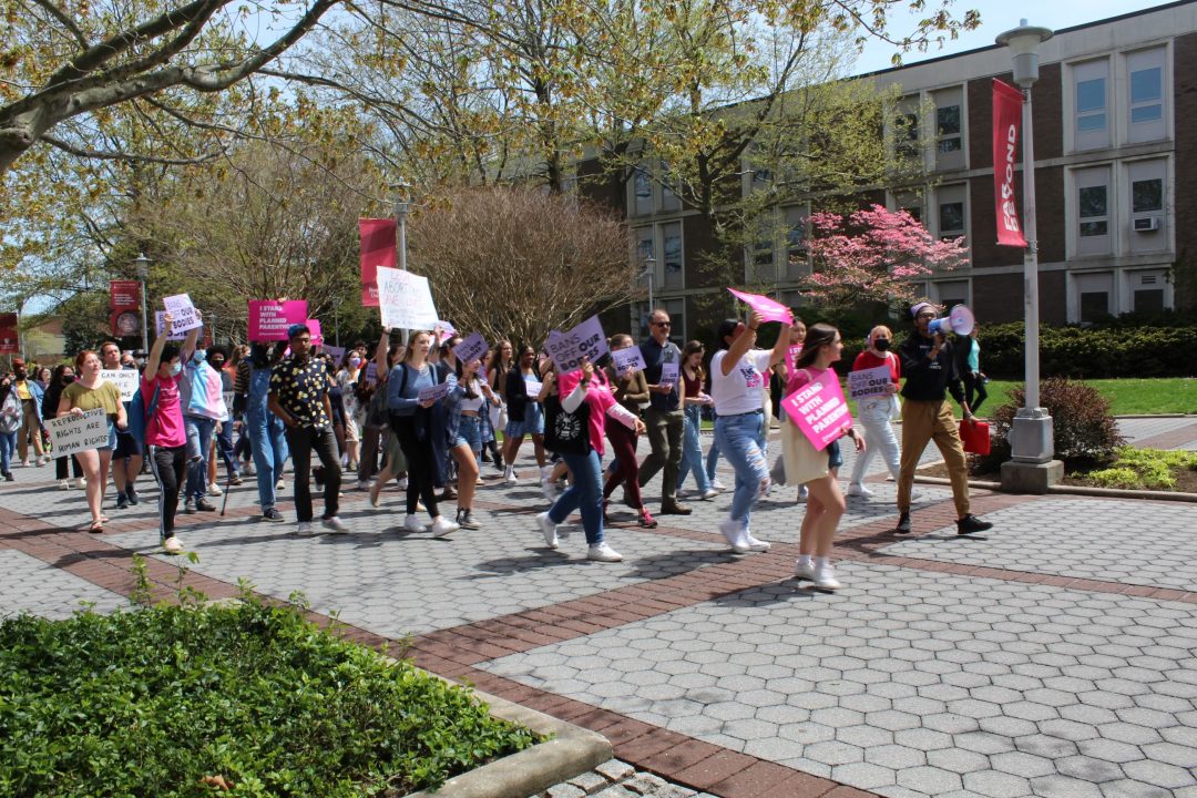 Stony Brook students march in support of abortion rights