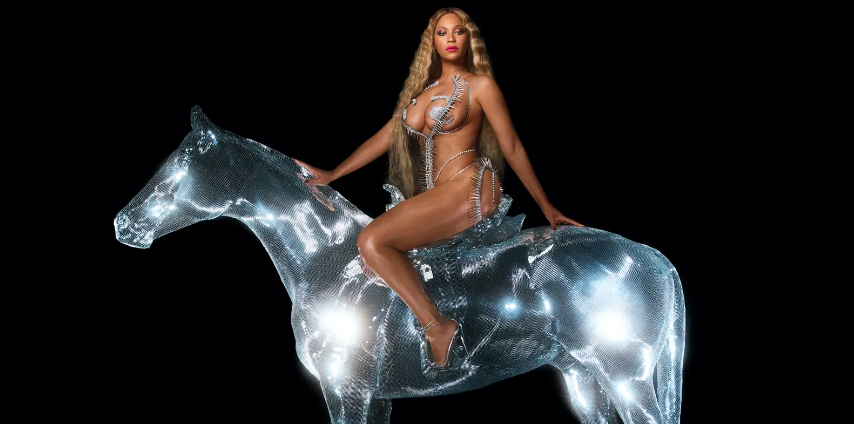 The cover for Beyoncés seventh studio album RENAISSANCE. The album celebrates the old school, haus genre and creates an environment of high energy. PUBLIC DOMAIN