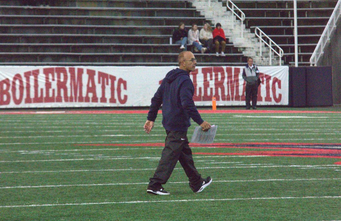 Head coach Chuck Priore walking onto the field during the game against William & Mary on Saturday, Oct. 1. Priore and his team are currently 0-6, but will face a beatable opponent in Maine this weekend. TIM GIORLANDO/THE STATESMAN