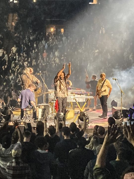 Indie rockers Arcade Fire performing at the Barclays Center on Nov. 4. Sexual harassment allegations against lead singer Win Butler brought controversy to the concert. JEREMY PORTNOY/THE STATESMAN