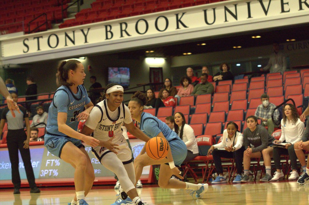 Guard Gigi Gonzalez driving through contact against Columbia on Wednesday, Dec. 7. Despite Gonzalezs performance against Drexel on Sunday, the Stony Brook womens basketball team suffered its first loss in the CAA. CAMRON WANG/THE STATESMAN