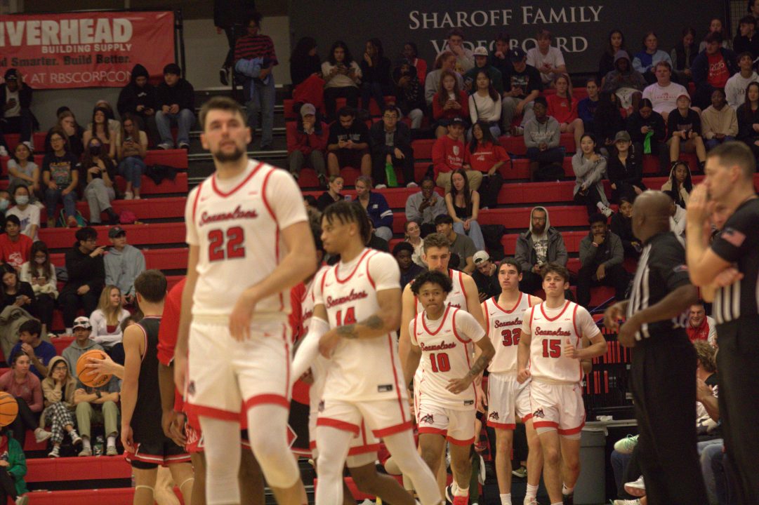 The Stony Brook mens basketball team comes out of the tunnel on Friday, November 11, 2022 for its home opener against Miami Hamilton. Injuries and depth issues caused the Seawolves to struggle all year. CAMRON WANG/THE STATESMAN