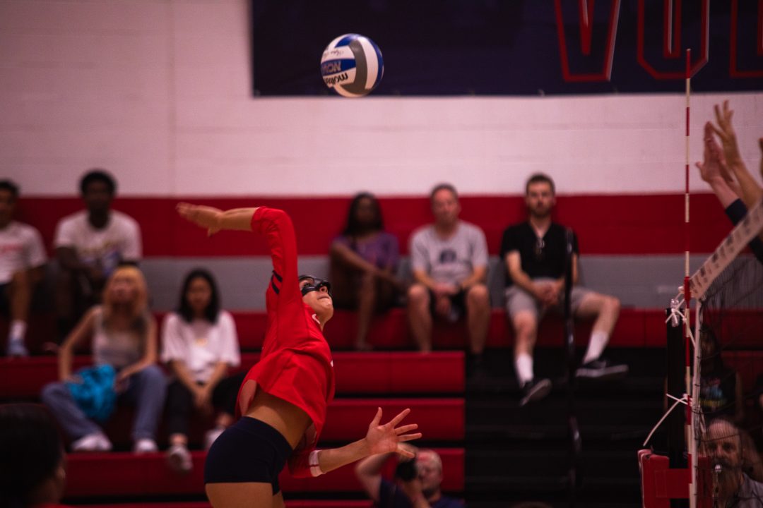 Outside hitter Kali Moore attempts to make a kill against Columbia on Wednesday. Moore leads the Stony Brook womens volleyball team in points and kills this year. TIM GIORLANDO/THE STATESMAN
