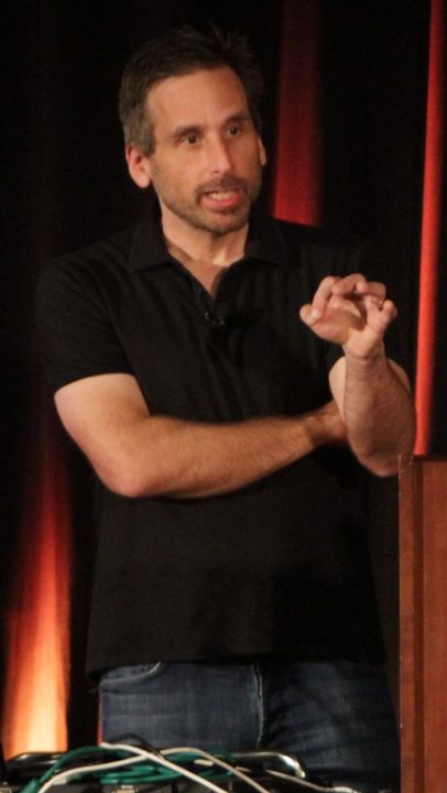 Ken Levine speaking at the Game Developers Conference in 2014. COURTESY OF THE GAMES DEVELOPERS