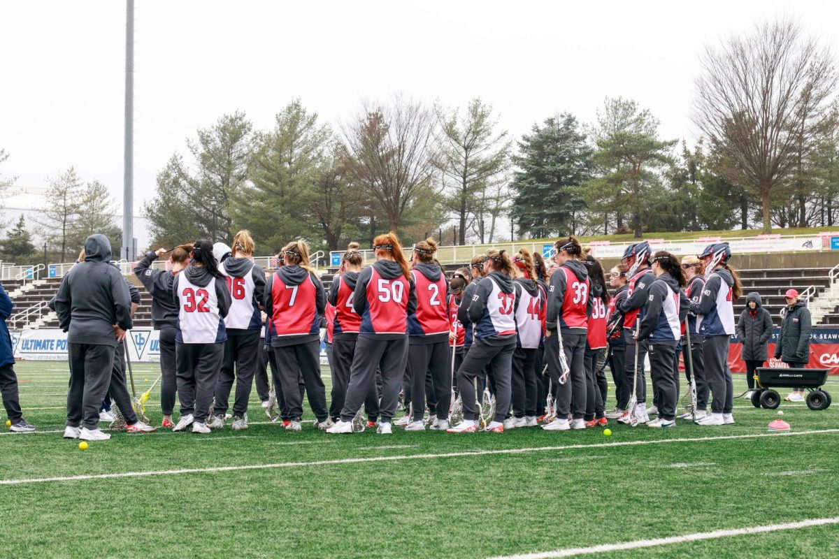 The Stony Brook womens lacrosse team huddles at the end of practice on Saturday, Jan. 26. With a dangerous returning offense, the Seawolves are national title contenders. BRITTNEY DIETZ/THE STATESMAN